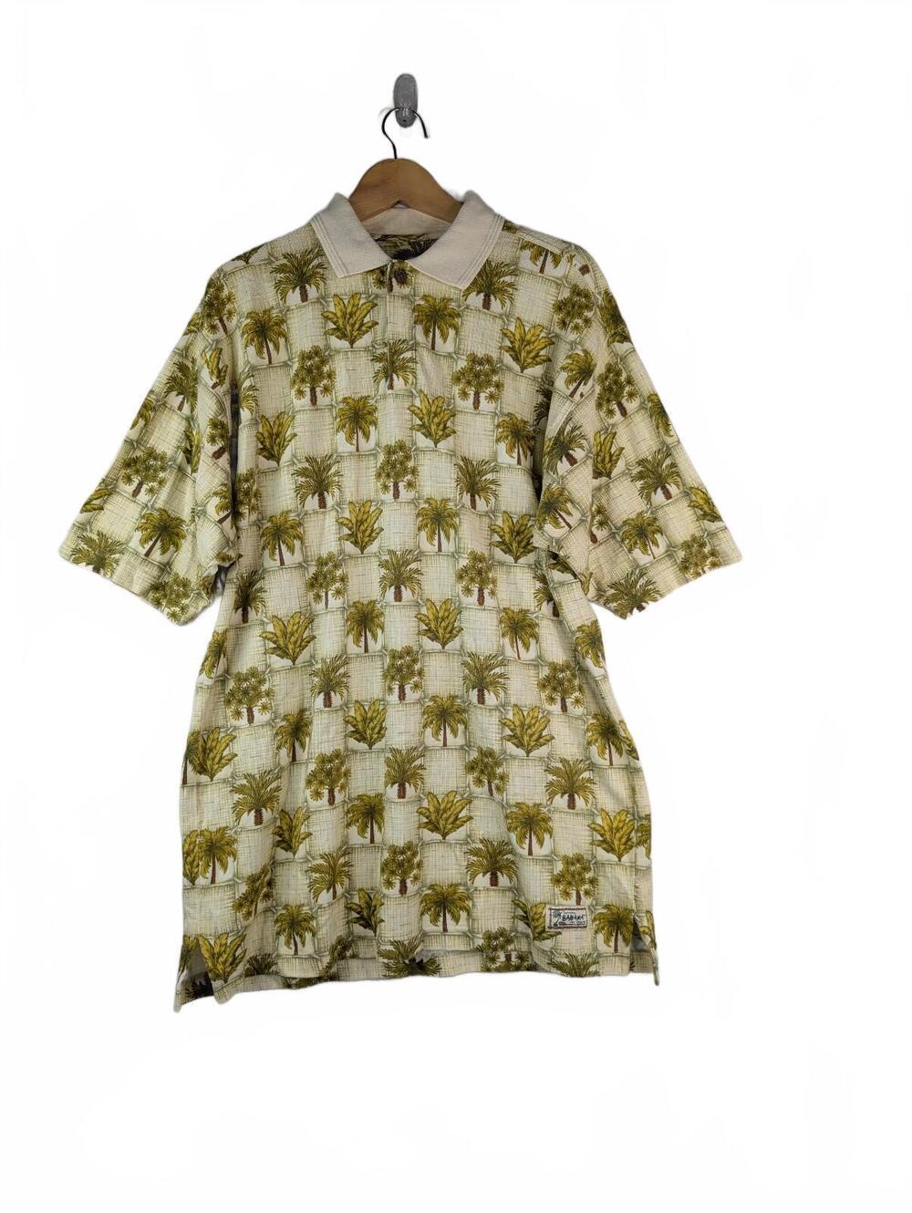 Tommy Bahama Men's Palm Tree Print Polo Shirt 100% Cotton Size Medium